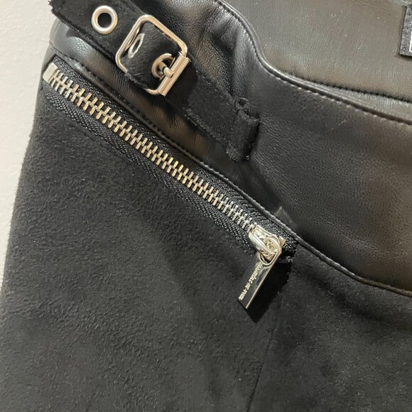 Maniere De Voir Cyberpunk Faux Suede Buckle Straps Leggings Pants UK 6 US 2 - Picture 10 of 16